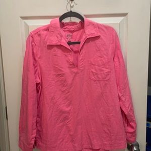 J.Crew Hot Pink Pop Over Shirt